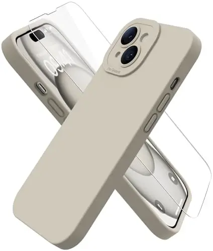 Magnetic for iPhone 15 Case with Screen Protector - Wireless Charging Compatible - Upgraded Camera Protection - Silicone Shockproof Protective Phone Case for iPhone 15 6.1