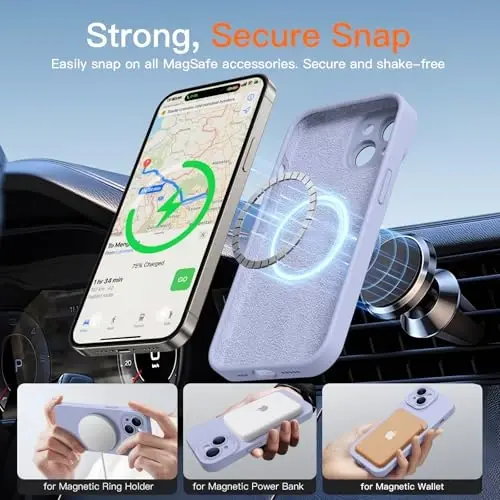 Ekran Koruyuculu iPhone 15 için Manyetik Kılıf - Kablosuz Şarj Uyumlu - Gelişmiş Kamera Koruması - iPhone 15 6.1