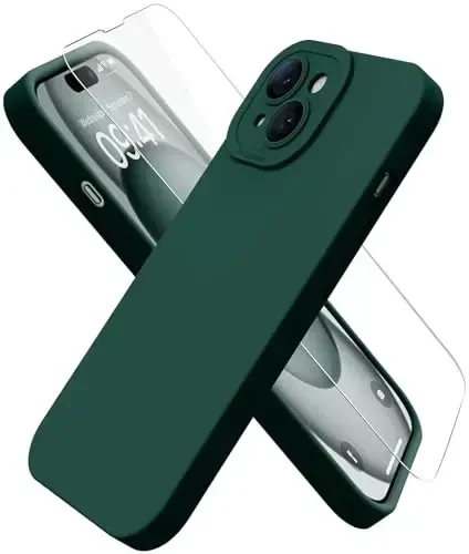 Magnetic for iPhone 15 Case with Screen Protector - Wireless Charging Compatible - Upgraded Camera Protection - Silicone Shockproof Protective Phone Case for iPhone 15 6.1
