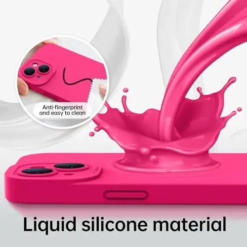 Magnetic for iPhone 15 Case with Screen Protector - Wireless Charging Compatible - Upgraded Camera Protection - Silicone Shockproof Protective Phone Case for iPhone 15 6.1