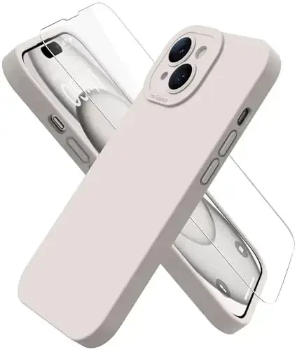 Magnetic for iPhone 15 Case with Screen Protector - Wireless Charging Compatible - Upgraded Camera Protection - Silicone Shockproof Protective Phone Case for iPhone 15 6.1