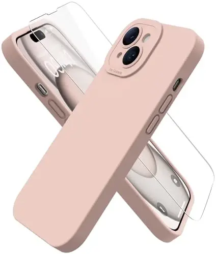 Magnetic for iPhone 15 Case with Screen Protector - Wireless Charging Compatible - Upgraded Camera Protection - Silicone Shockproof Protective Phone Case for iPhone 15 6.1