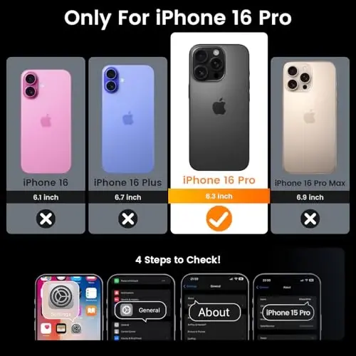 Goton Compatible for iPhone 16 Pro Case with Screen Protector - Slide Camera Cover Protective Phone Case with Ring Stand, Heavy Duty Shockproof Rugged Bumper for iPhone 16 Pro Accessories Gold - 2