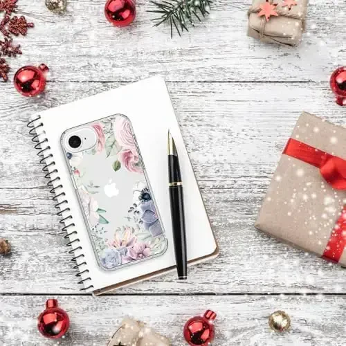 bicol for iPhone 16e Case with Screen Protector, Enhanced Camera Protection, Crystal Acrylic Clear with Fashionable Designs for Girls Women, Slim Fit Protective Phone Cover, Colorful Succulents - 6