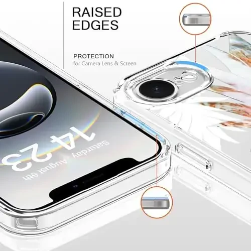 bicol for iPhone 16e Case with Screen Protector, Enhanced Camera Protection, Crystal Acrylic Clear with Fashionable Pattern Designs for Girls Women, Slim Fit Protective Phone Cover, Nice Pineapple - BICOL (1)