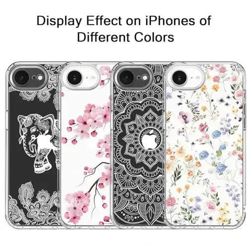 bicol for iPhone 16e Case with Screen Protector, Enhanced Camera Protection, Crystal Acrylic Clear with Fashionable Pattern Designs for Girls Women, Slim Fit Protective Phone Cover, Alpaca - 5