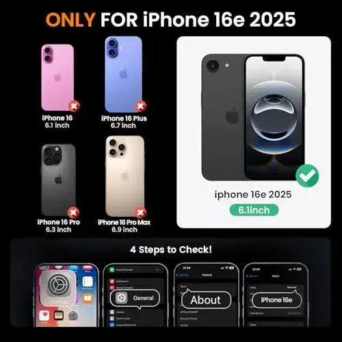 Goton Compatible for iPhone 16e Case with Screen Protector - Slide Camera Cover Protective Phone Case with Ring Stand, Heavy Duty Shockproof Rugged Bumper for iPhone 16e Accessories Black - 2