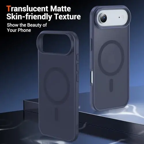 Ekran Koruyuculu iPhone 17 Air Kılıf, Magsafe Uyumlu, Sararmayan, Askeri Düzeyde Koruma, Darbeye Dayanıklı İnce Manyetik Telefon Kılıfı Kapağı, Koyu Mor - 6