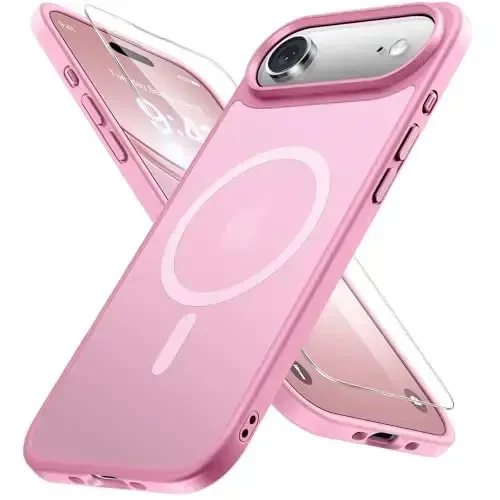 Miracase Magnetic for iPhone Air Case with Screen Protector(Compatible with MagSafe), Slim Thin Translucent Matte Military-Grade Protected Phone Cover for iPhone 17 Air 6.5