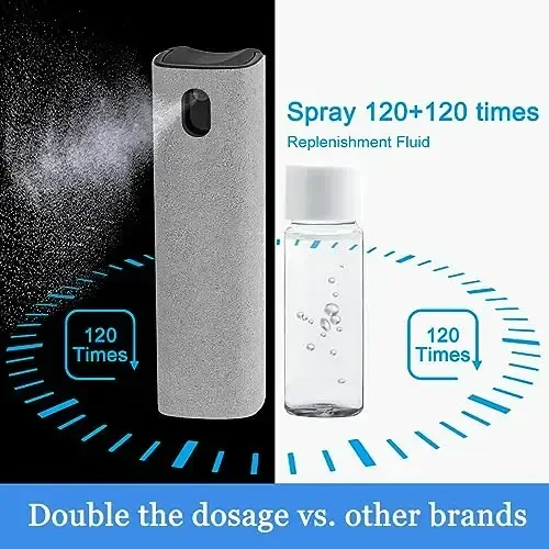 Screen Cleaner Touchscreen Mist Spray, walrfid Cleaning Kit for Electronic Smart Phone TV, Laptop, Tablet, PC, Computer LCD Flat Screens, Eyeglasses, iPhone, iPad, MacBook Pro - Light Grey - 5