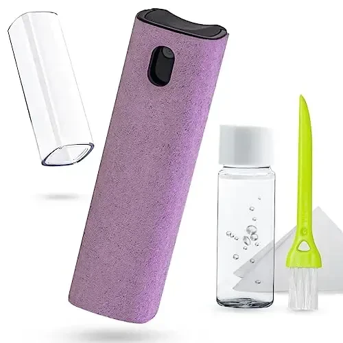 Screen Cleaner Touchscreen Mist Spray, walrfid Cleaning Kit for Electronic Smart Phone TV, Laptop, Computer LCD Flat Screens, Eyeglasses, Compatible with iPhone iPad MacBook Pro - Lightpurple 