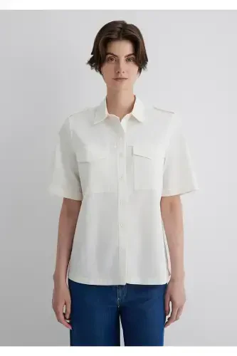 Экрю Рубашка Loose Fit / Bol Rahat Kesim 1211266-70 - 3