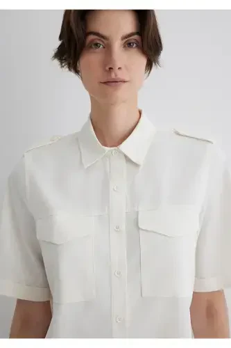 Экрю Рубашка Loose Fit / Bol Rahat Kesim 1211266-70 - 5