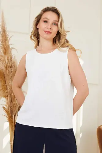 Ekru Büyük Beden Atlet - 1