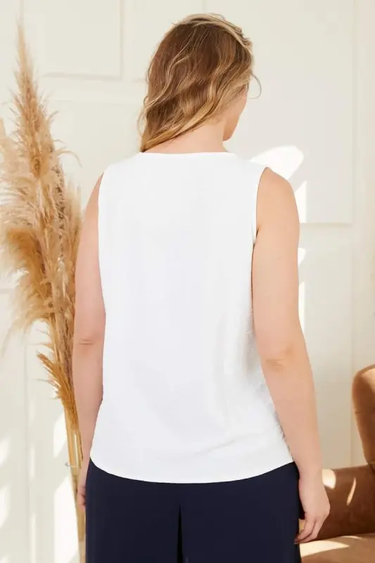 Ekru Büyük Beden Atlet - 4