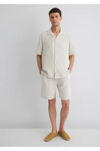 Ekru Gömlek Regular Fit / Normal Kesim 0211532-70134-Bej - 1
