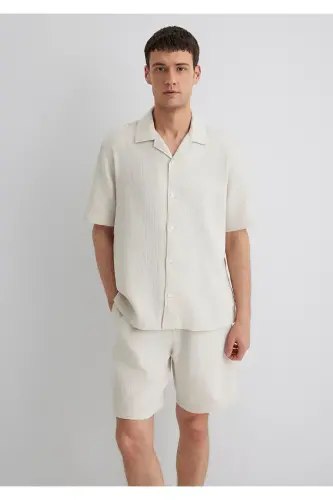 Ekru Gömlek Regular Fit / Normal Kesim 0211532-70134-Bej - 2