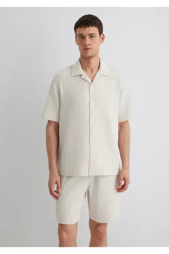 Ekru Gömlek Regular Fit / Normal Kesim 0211532-70134-Bej - 3