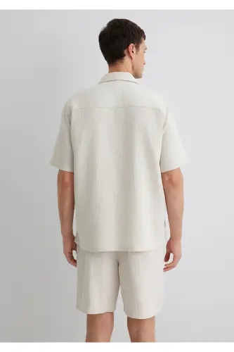 Ekru Gömlek Regular Fit / Normal Kesim 0211532-70134-Bej - 4