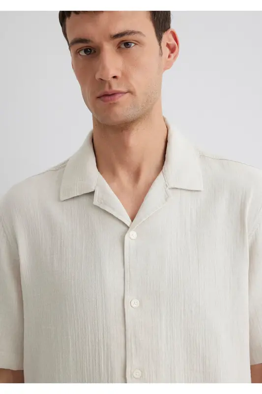 Ekru Gömlek Regular Fit / Normal Kesim 0211532-70134-Bej - 5