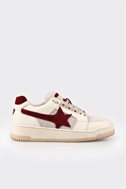 Экру кожаные женские кроссовки — Экру - ELLE SHOES