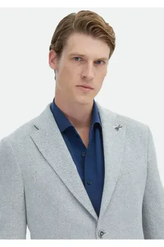 Экру микро футболка кулчаси тор кесилган пахта аралашмасидан тўқилган куртка - 5