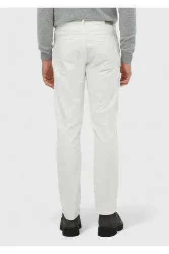 Экру прямые хлопчатобумажные брюки slim fit casual. - 5