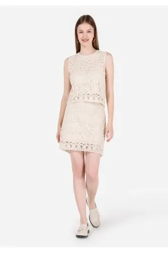 Ekru rangli ayollar yubkasi - 1