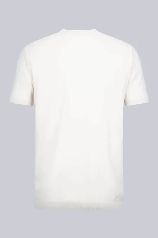 Ekru Regular Fit Bisiklet Yaka Rayon Tişört - Ekru - 2