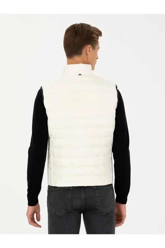 Ekru Slim Fit İnce Kapitone Mont Yelek 50273110-VR019 - Ekru - 6