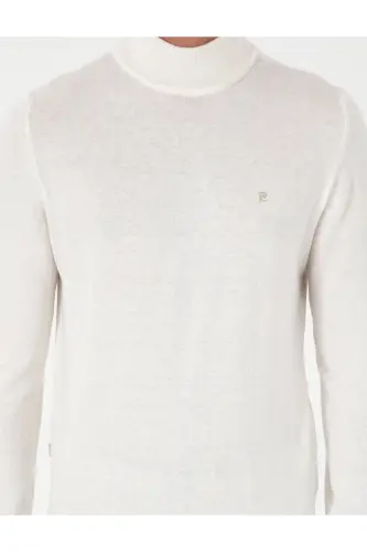 Ekru Slim Fit Yarım Balıkçı Yaka Basic Triko Kazak 50296614-VR019 - Ekru - 6