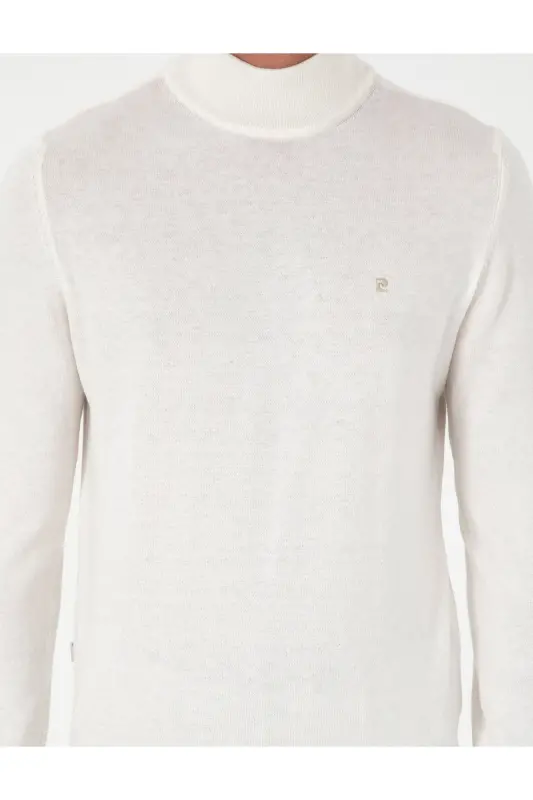 Ekru Slim Fit Yarım Balıkçı Yaka Basic Triko Kazak 50296614-VR019 - Ekru - 6
