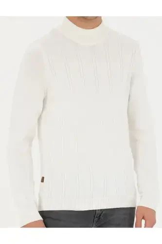 Ekru Slim Fit Yarım Balıkçı Yaka Triko Kazak 50281851-VR019 - Pierre Cardin (1)