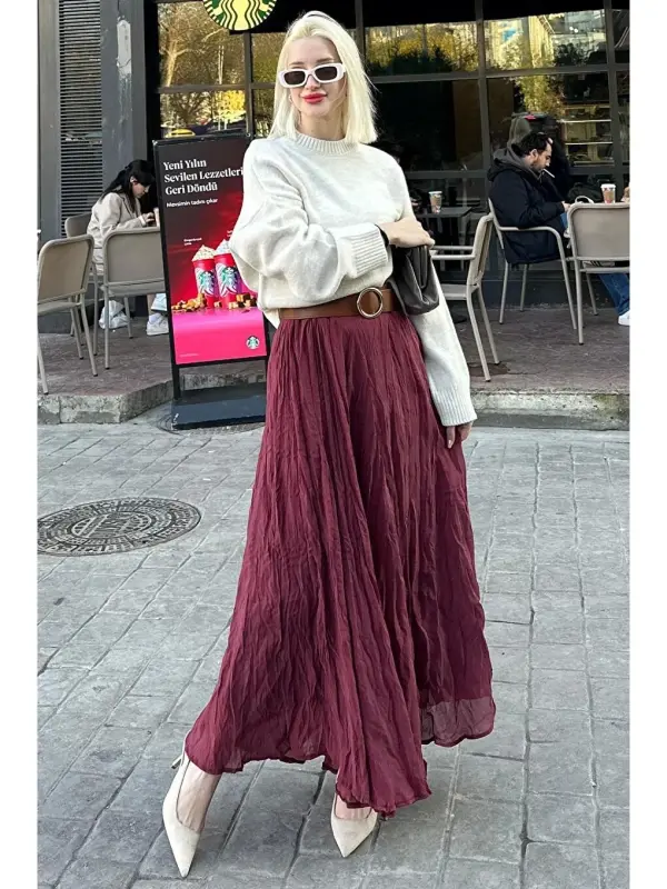 Ekru Velosiped Yaka Katta Triko Kozok Mg1972-Ekru - 3