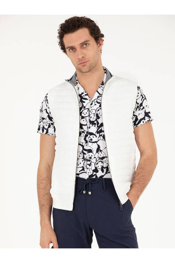 Ekru İnce Kapitone Mont Yelek 50266444-VR019 - 3