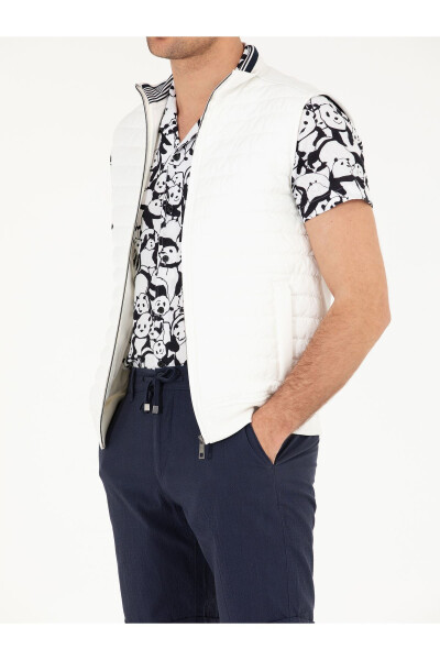 Ekru İnce Kapitone Mont Yelek 50266444-VR019 - 6