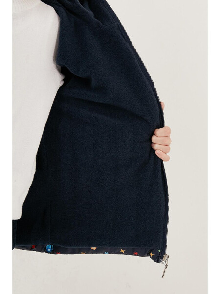 Lacivert Ekstra Dolgulu İçi Yumuşak Polarlı Kapüşonlu Şişme Mont 5763003-Lacivert - 5