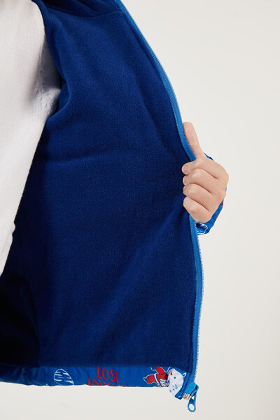 Mavi Ekstra Dolgulu İçi Yumuşak Polarlı Kapüşonlu Şişme Mont 5763006-Mavi - 17