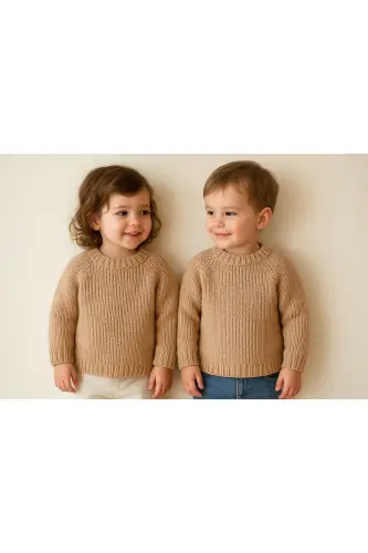 Ekstra Moslashgan Velosiped Yoqasi Unisex Bolajon & Bolalar Sviteri (0-5 Yosh) - NIMINI KIDS (1)