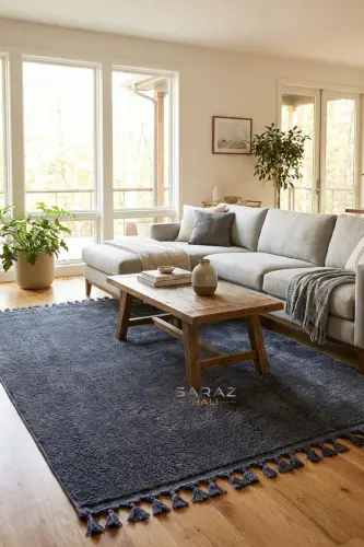 Ekstra Puffy Peluş Ultra Yumuşak Yıkanabilir Antrasit-Altın 