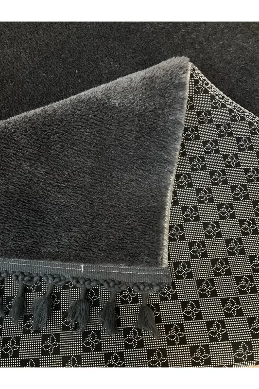 Ekstra Puffy Peluş Ultra Yumuşak Yıkanabilir Antrasit-Altın - 5