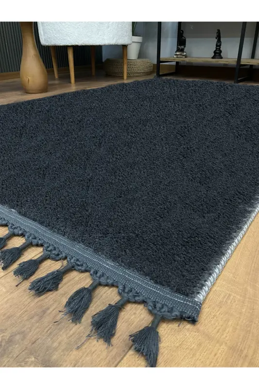 Ekstra Puffy Peluş Ultra Yumuşak Yıkanabilir Antrasit-Altın - 4