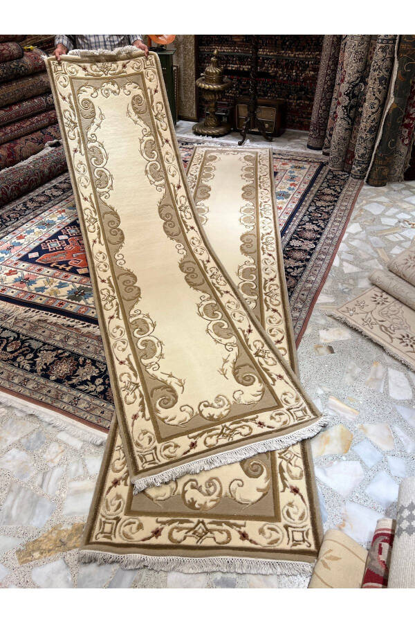 El Dokuma Velvet Yolluk İpek Yün Karışımı Birinci Sınıf Kalite İki adet mevcut Ebat 4x80/ 3x80-Kerem - 1