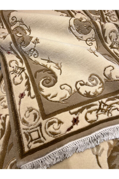 El Dokuma Velvet Yolluk İpek Yün Karışımı Birinci Sınıf Kalite İki adet mevcut Ebat 4x80/ 3x80-Kerem - 5