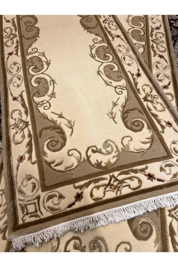 El Dokuma Velvet Yolluk İpek Yün Karışımı Birinci Sınıf Kalite İki adet mevcut Ebat 4x80/ 3x80-Kerem - 6