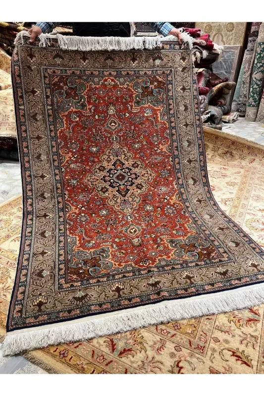 El Dokuma Kayseri Hacılar Dokuma Birinci Sınıf Kalite Kök Boya 1..20 - Kiremit - 4