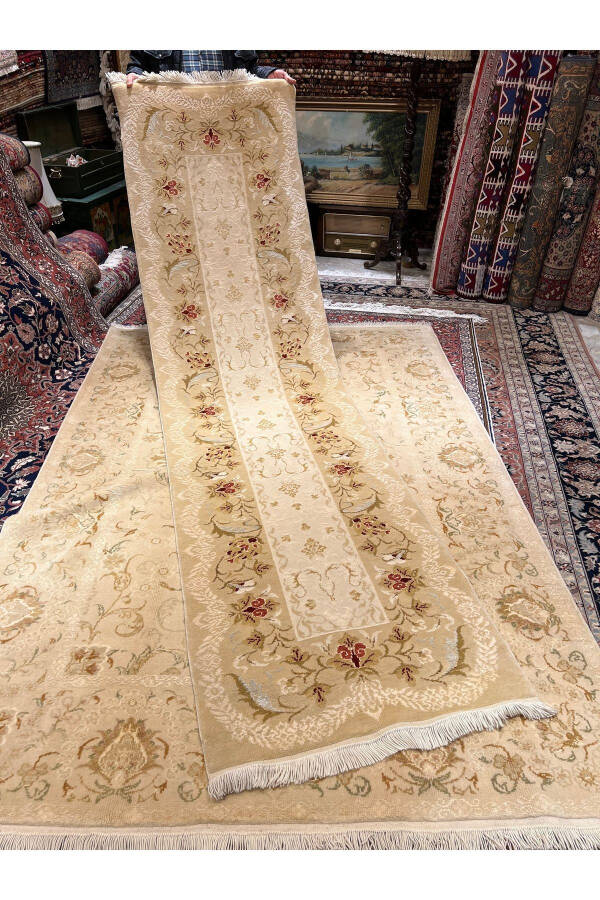 El Dokuma Ottoman ushoq yoʻlak ipak jun aralashmasi 300x80 - 2