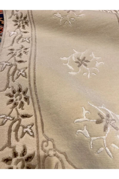 El Dokuma Velvet Yolluk İpek Yün Karışımı Ebat 300x80-Kerem - 5