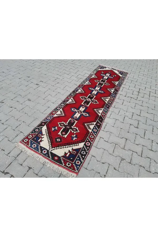 El Dokuması Yün Döşemealtı Halı Yolluk - 77x280 Cm- Rnr103 - 3