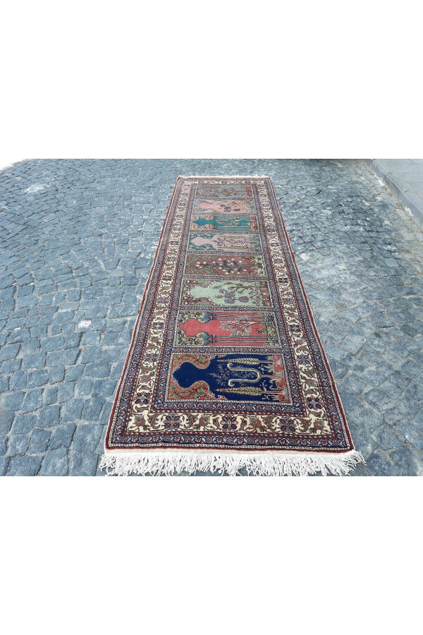 El Dokuması Yün Kayseri Saf Halı Yolluk - 103x310 Cm- Rnr10 - 1